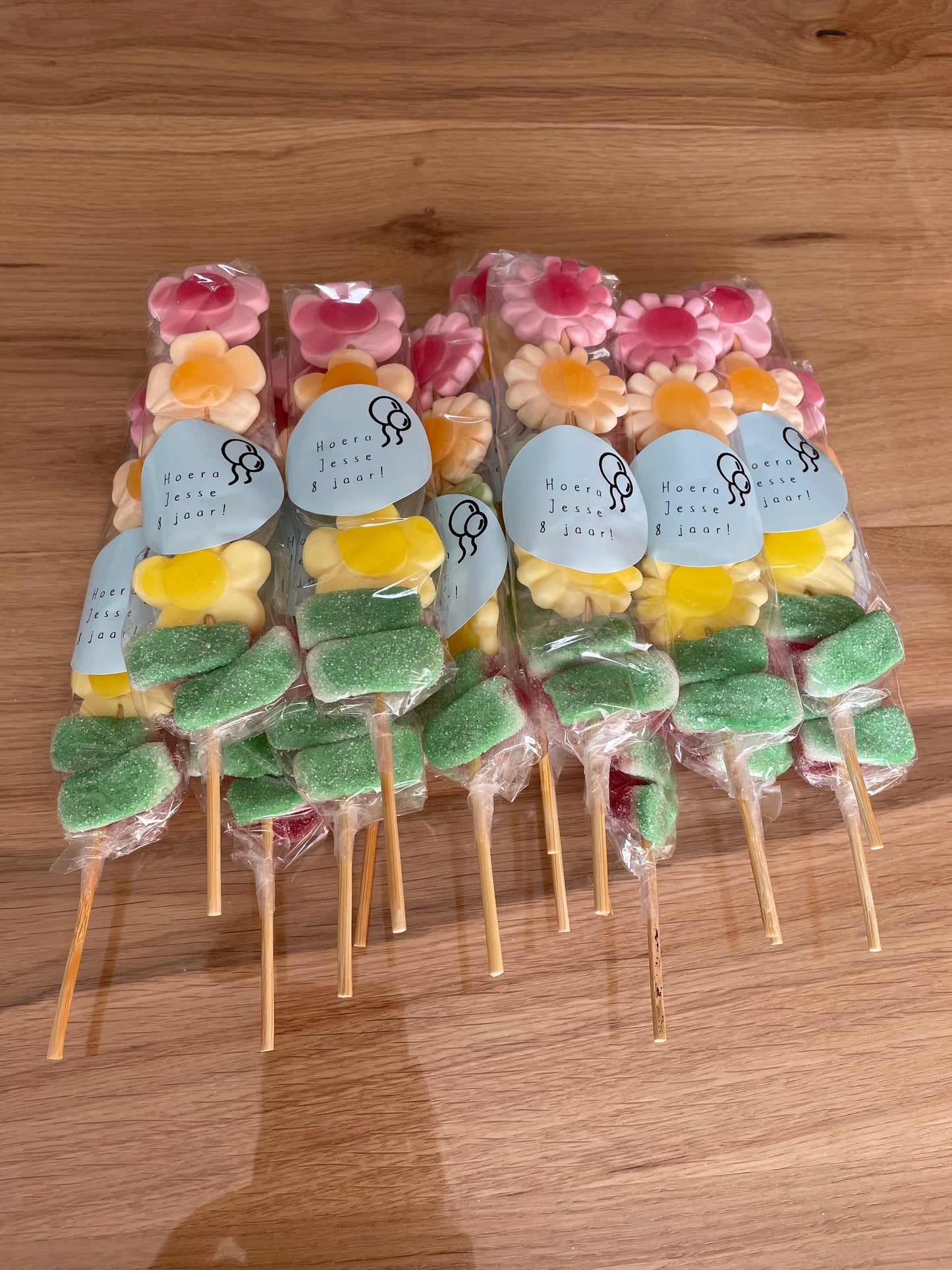 Happy flower traktatie met sticker