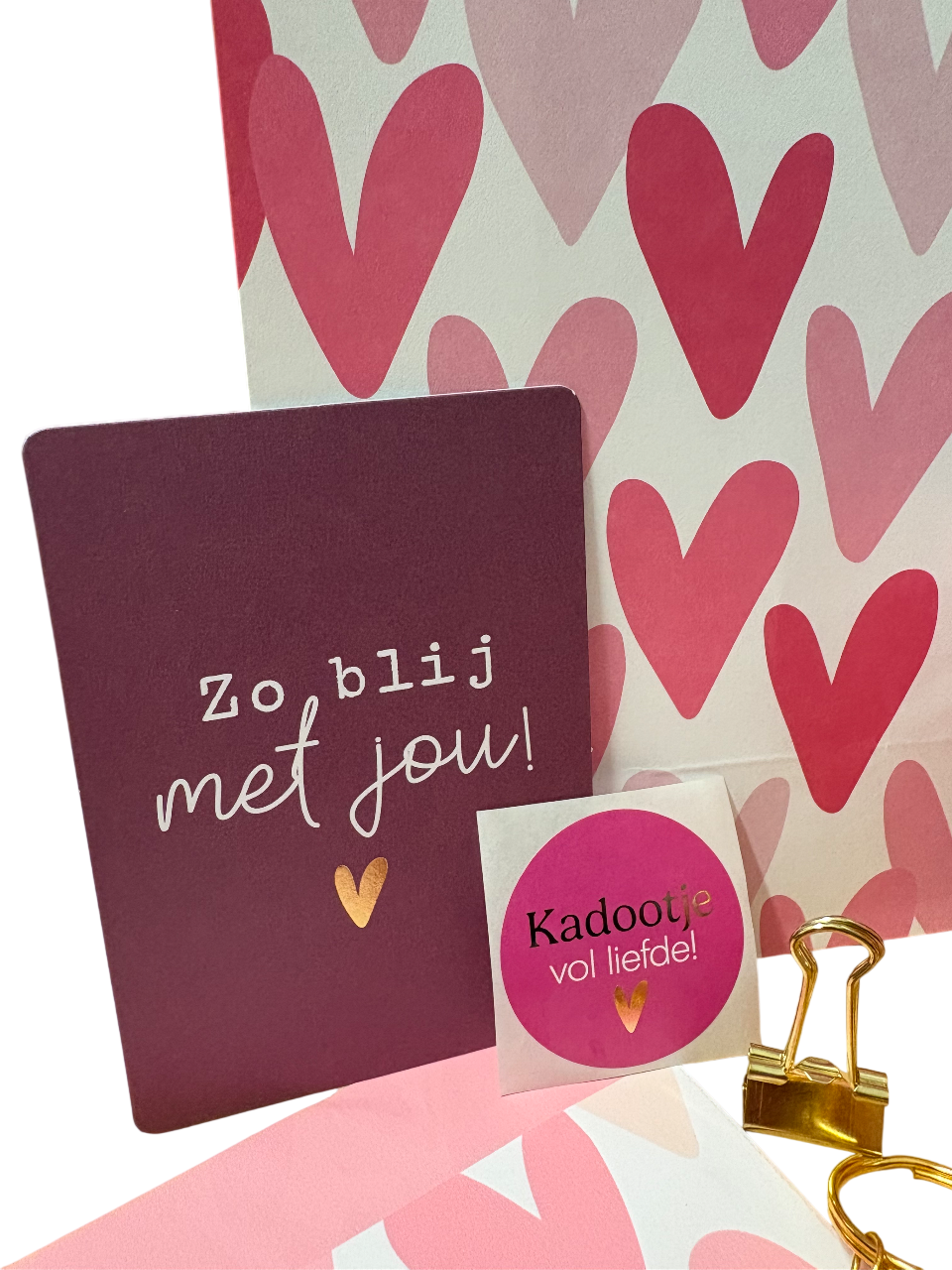Gift bag met hartjes voor Moederdag