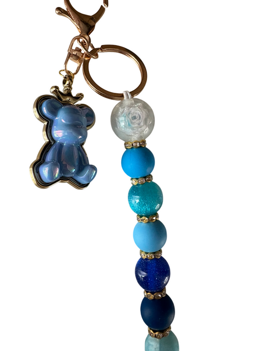 Sleutelhanger deluxe met blauw beertje