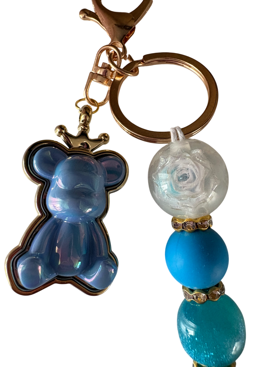 Sleutelhanger deluxe met blauw beertje