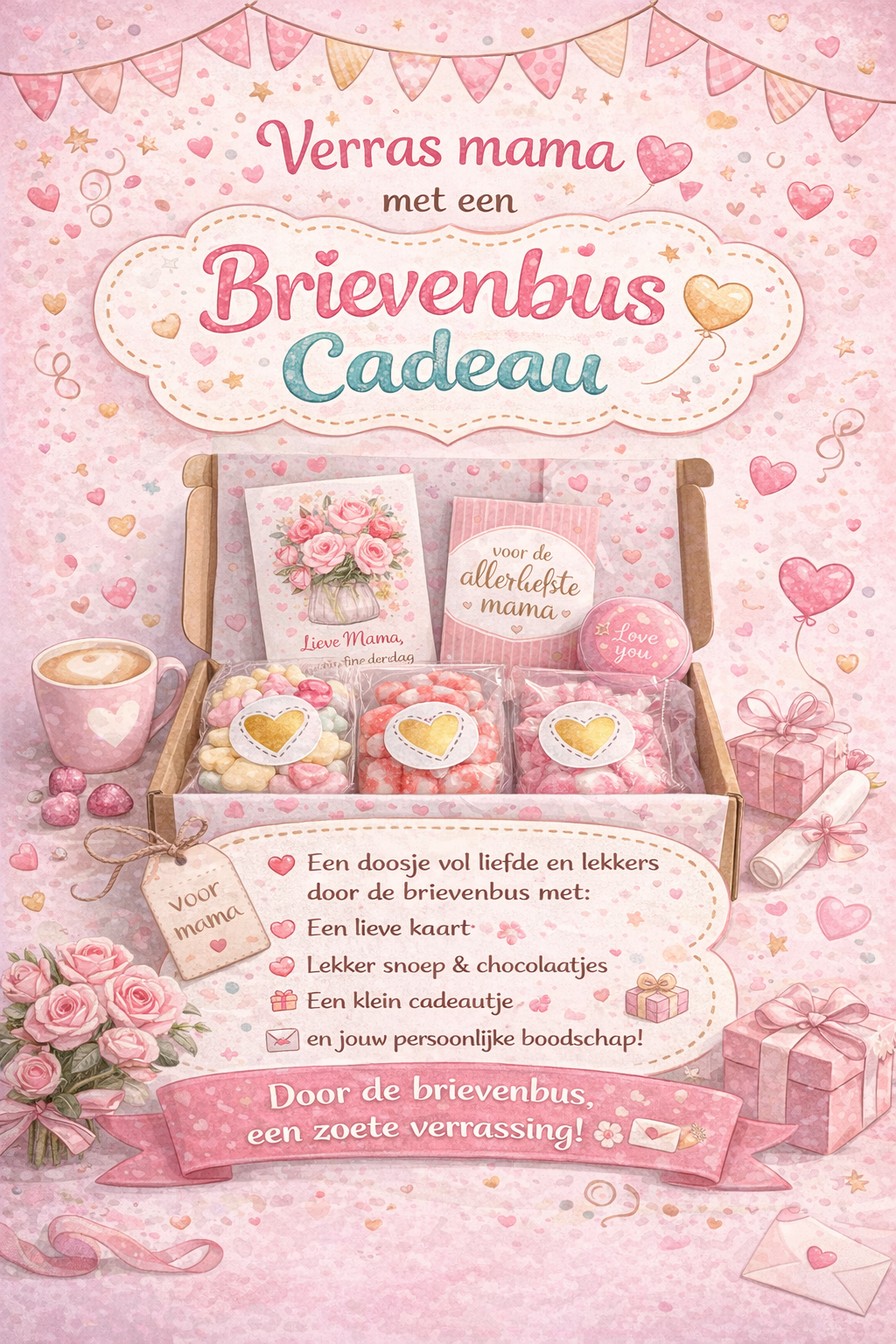 Brievenbus cadeau MOEDERDAG (zelf samenstellen)
