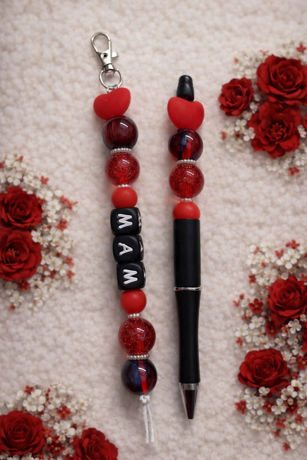 Setje moederdag "Mam" (rood/zwart)