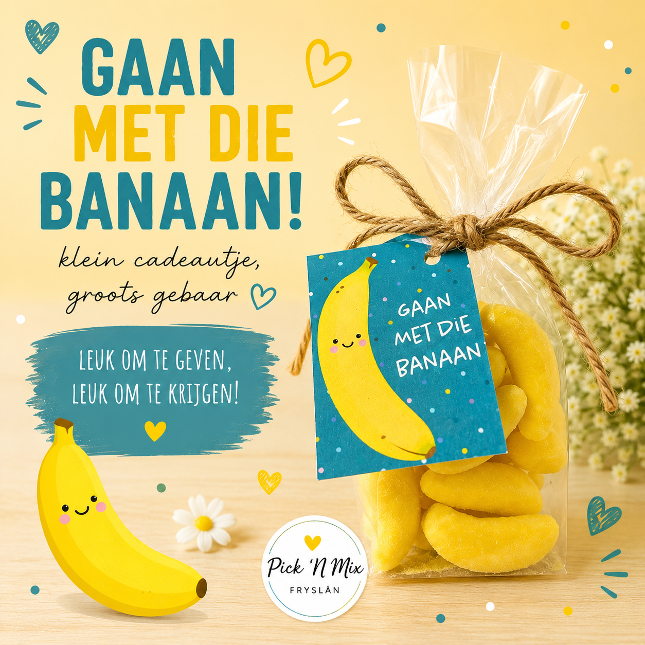 Cellofaanzakje 'Tijd om te gaan met die BANAAN'