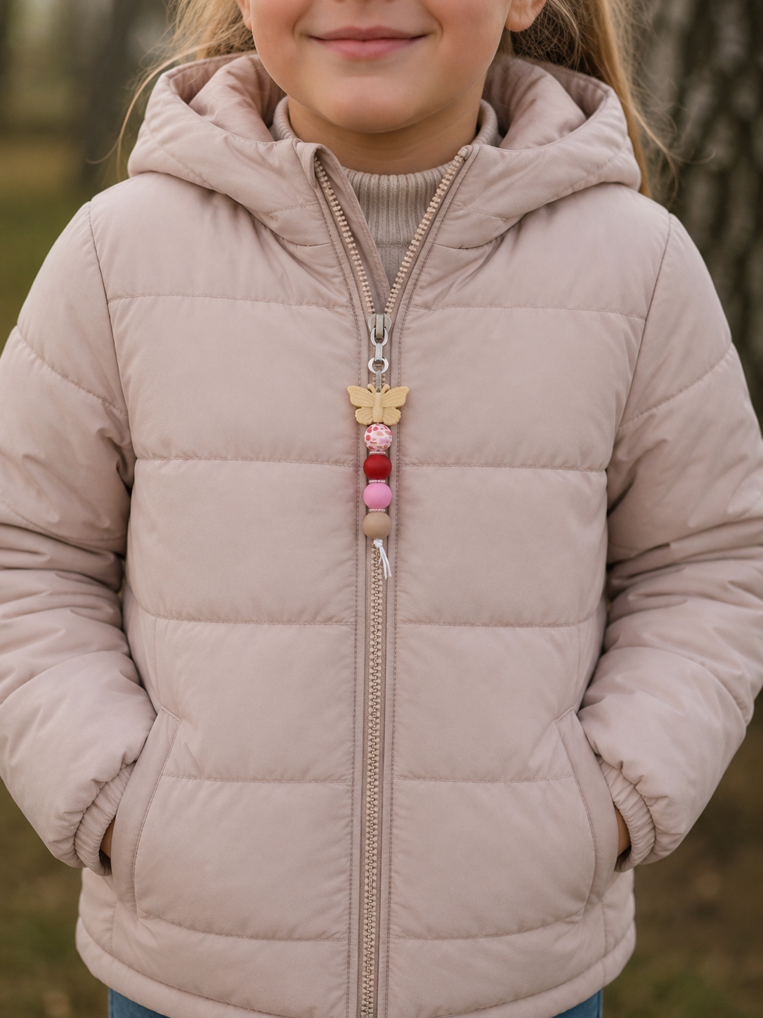 Jaszipper vlinder "beige"