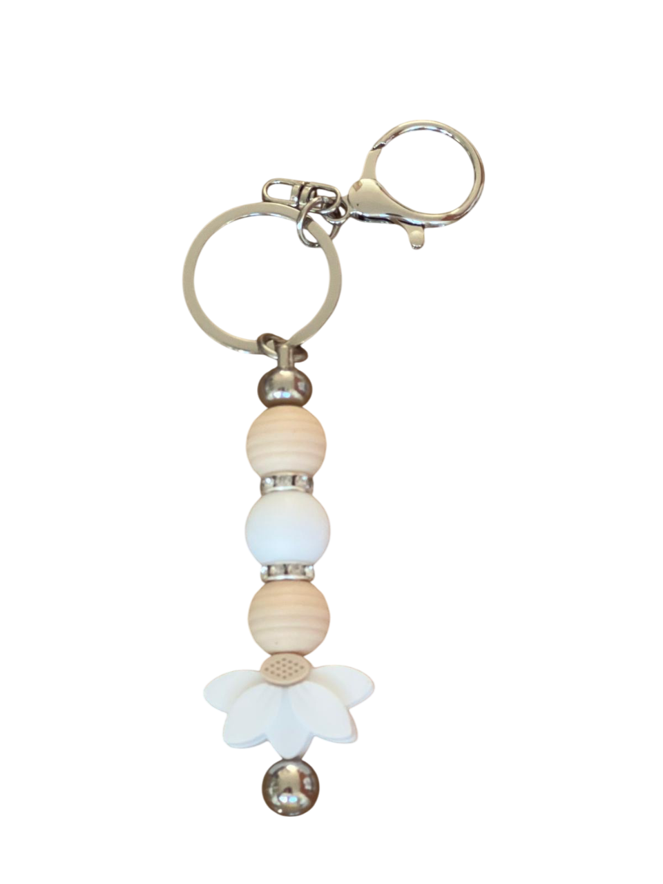 Sleutelhanger (flower) wit