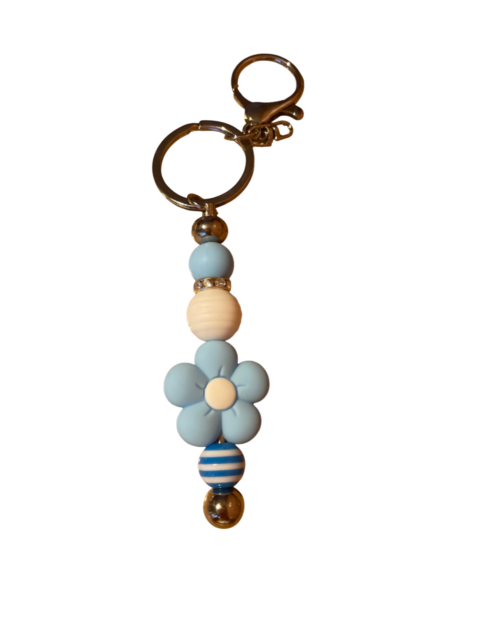 Sleutelhanger (dikke bloem) blauw