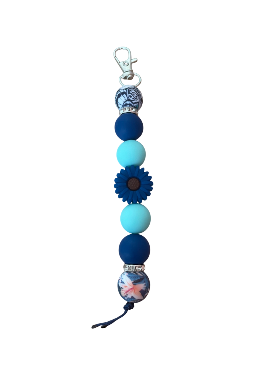 Tassenhanger bloem blauw