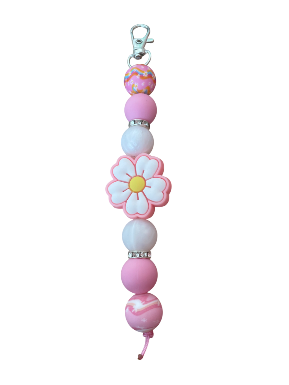 Tassenhanger madeliefje roze