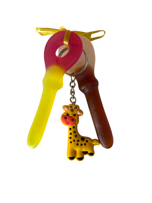 Giraffe sleutelhanger met snoepsleutels