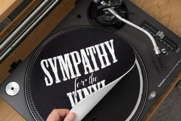 Slipmat voor platenspeler met logo sticker