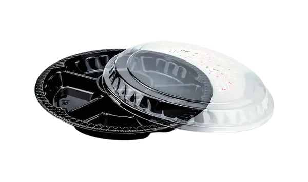 Snoep plateau met 6 vakken incl deksel en snoep