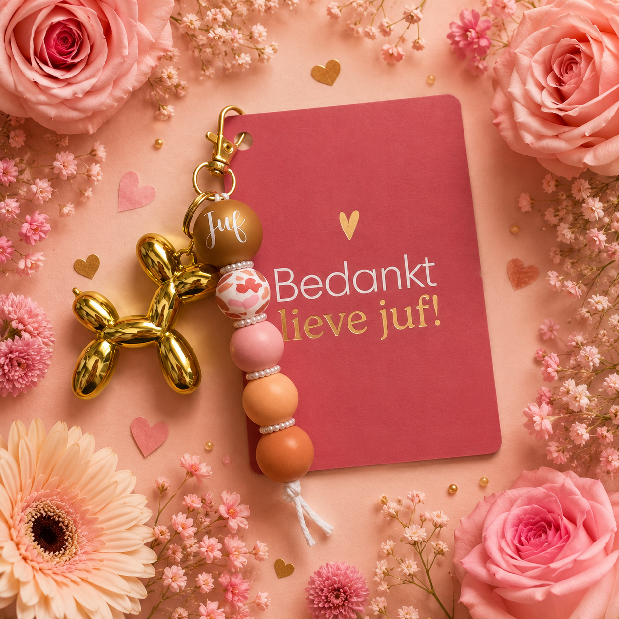 Juffenkadokaart "bedankt lieve juf"