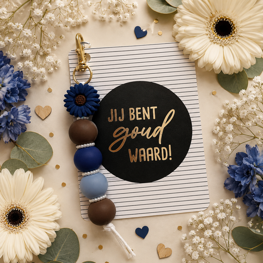 Meesterkadokaart "jij bent goud waard!" (bloem)