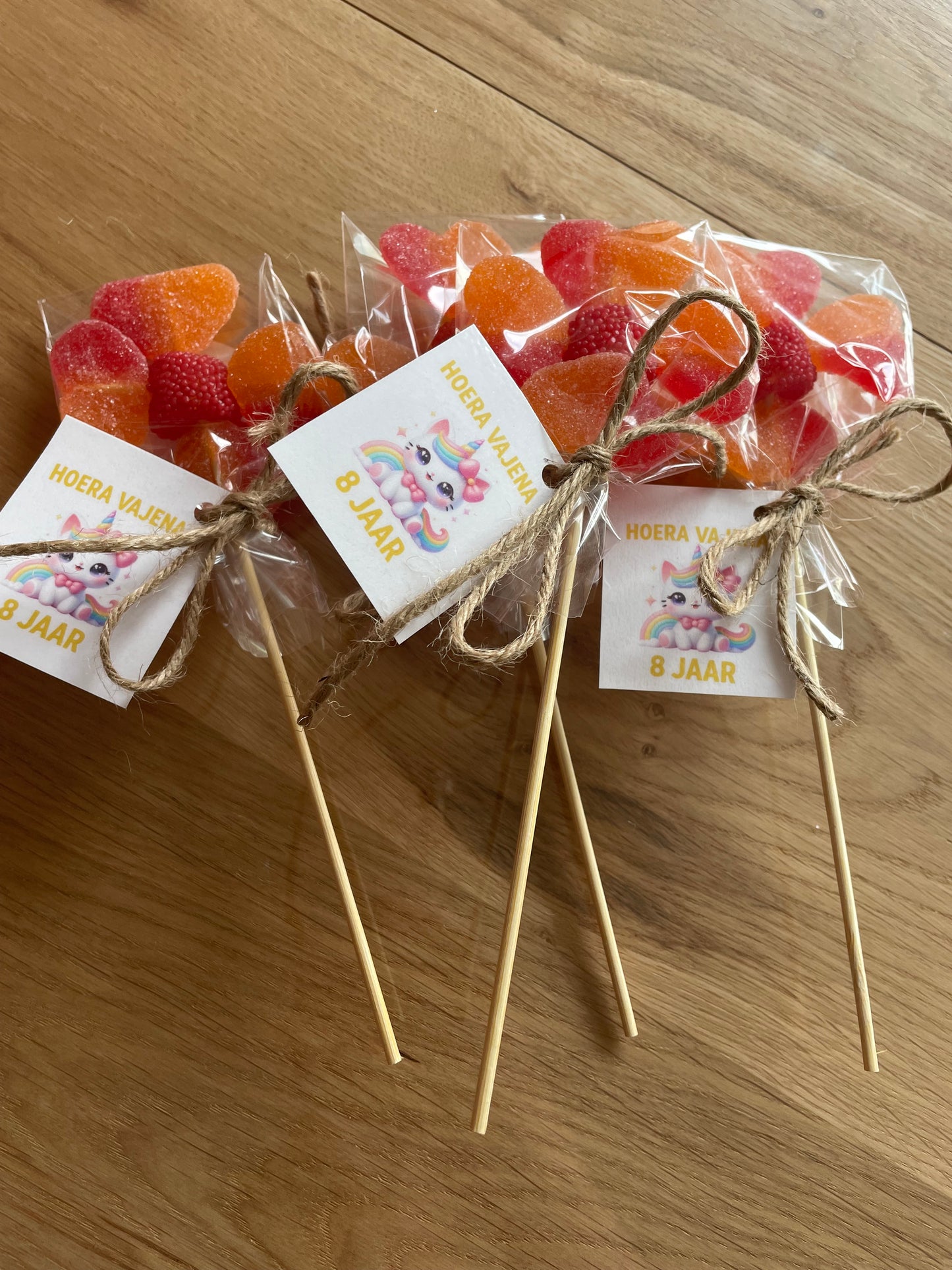 Perzikflower met kaartje