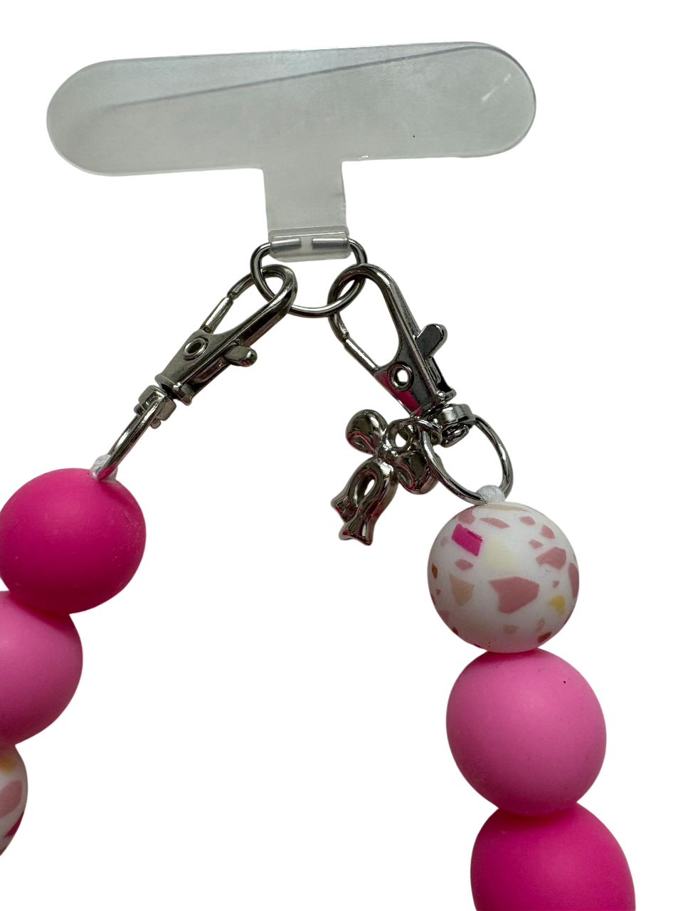 Telefoonketting (pols) Pinkyellow met bedeltje