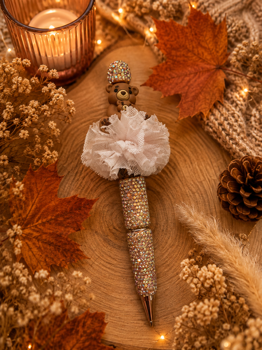 Rhinestone pen beertje