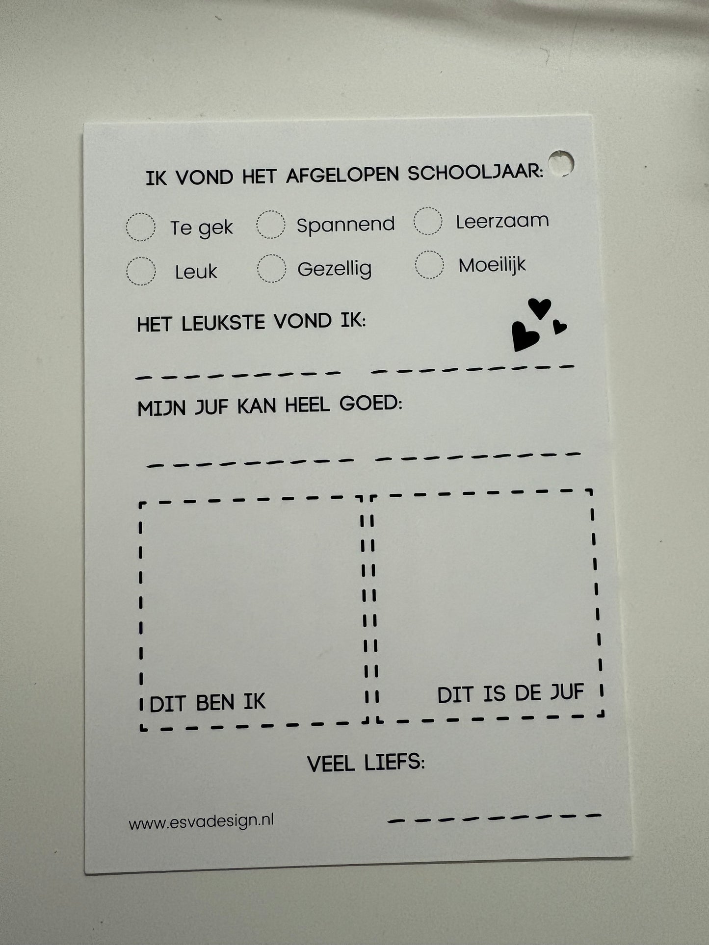 Juffenkadokaart "voor de liefste juf"