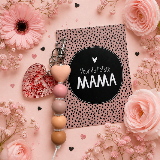 Moederdagkadokaart "voor de liefste mama" (hart)