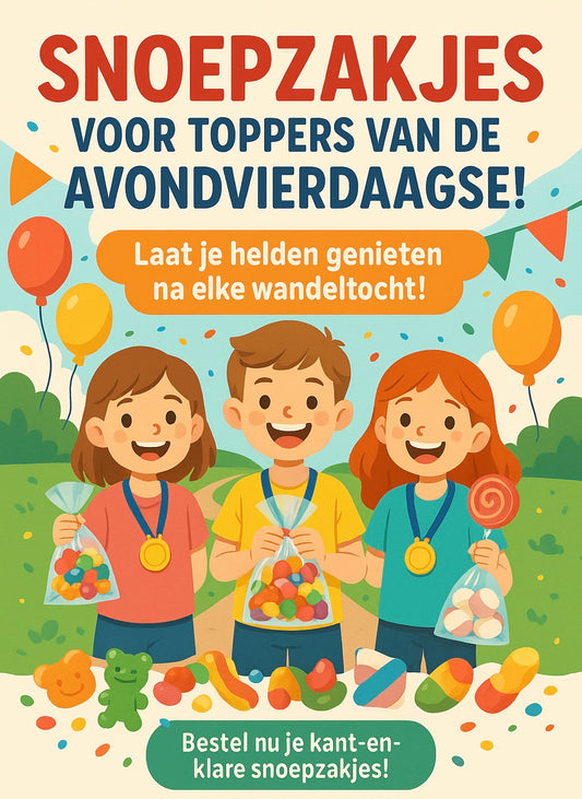 Avondvierdaagse snoepzakje met sticker