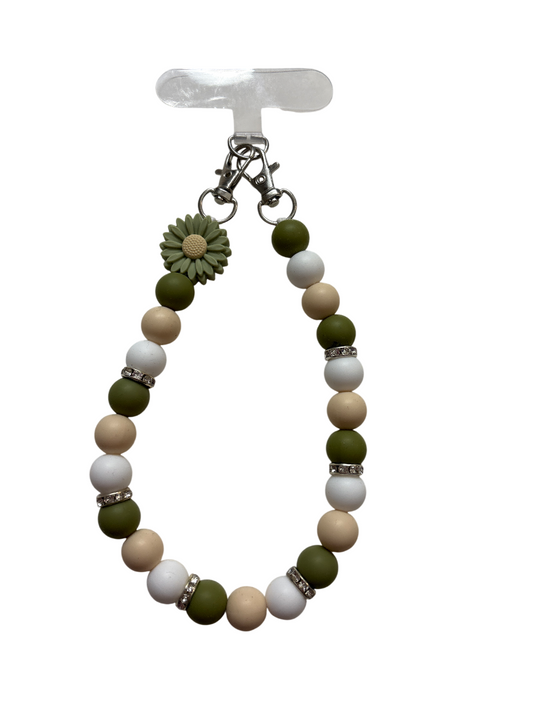 Telefoonkoord flower green