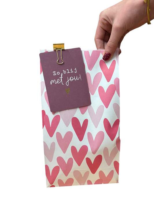 Gift bag met hartjes voor Moederdag