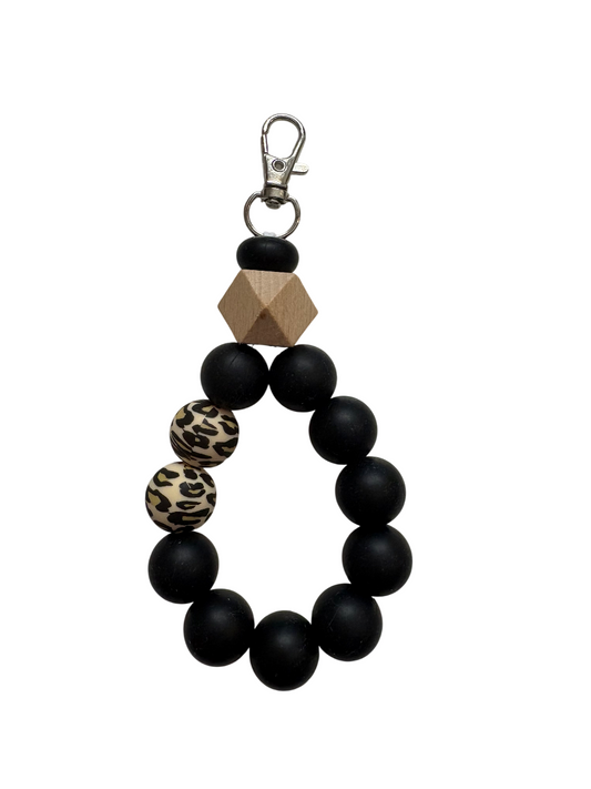 Sleutelhanger zwart met panter