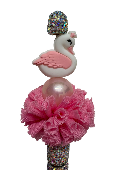 Rhinestone pen zwaan