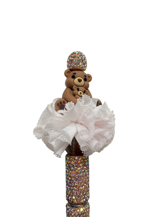 Rhinestone pen beertje