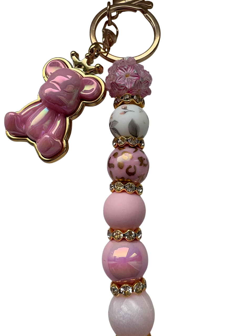 Sleutelhanger deluxe met lichtroze beertje