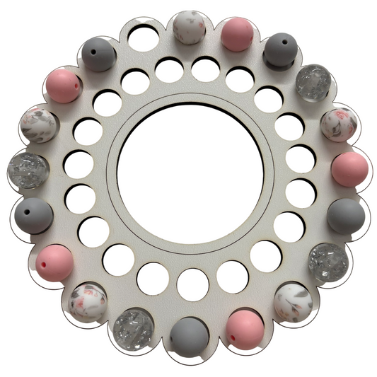 Telefoonketting (pols) roze/grijs met bedelhartje