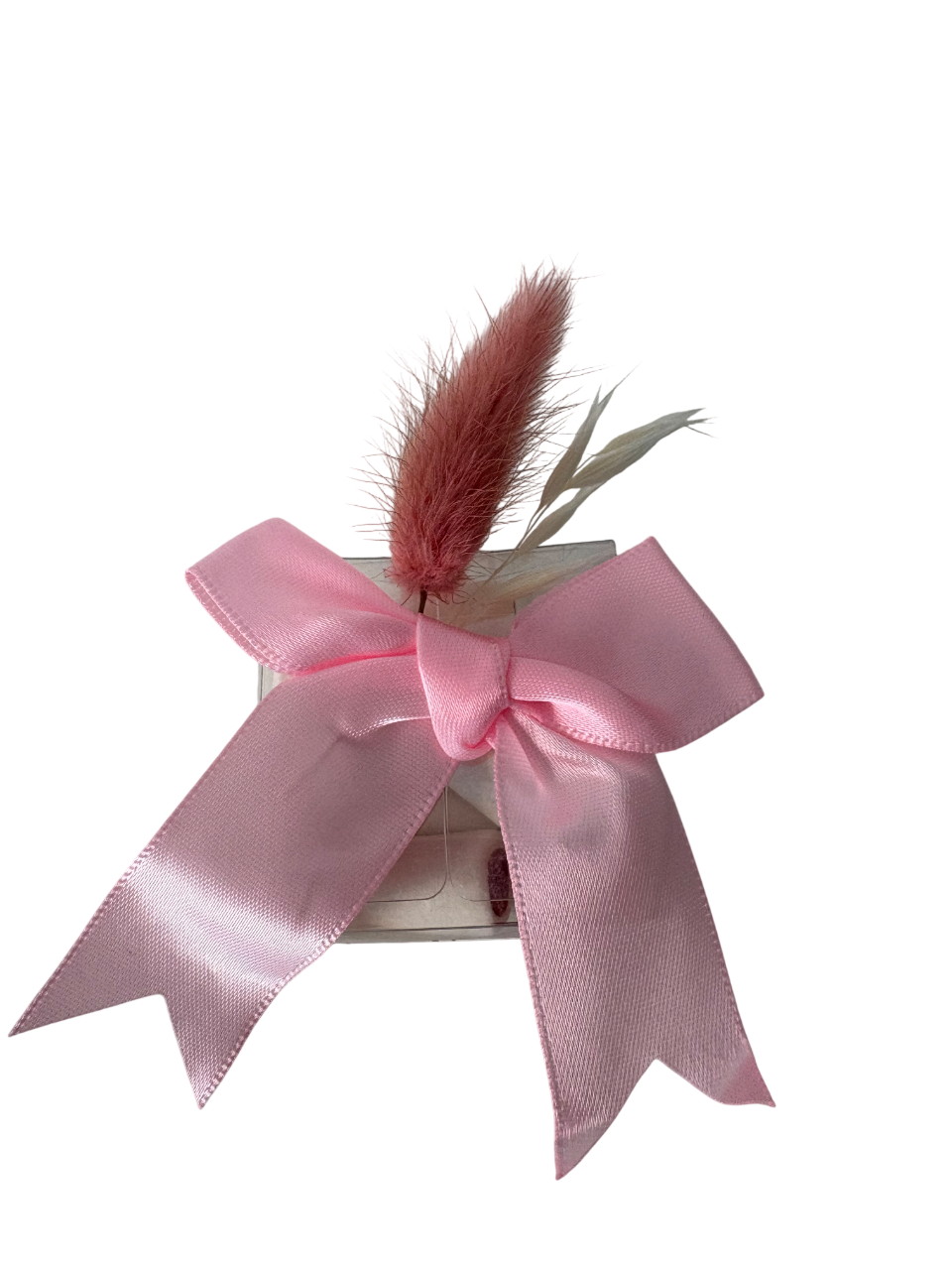 Moederdag kubus " Voor de Liefste Mama" met strik en droogbloemen
