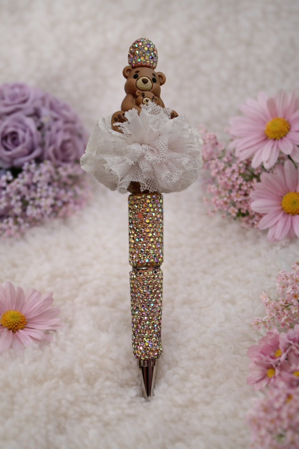 Rhinestone pen beertje