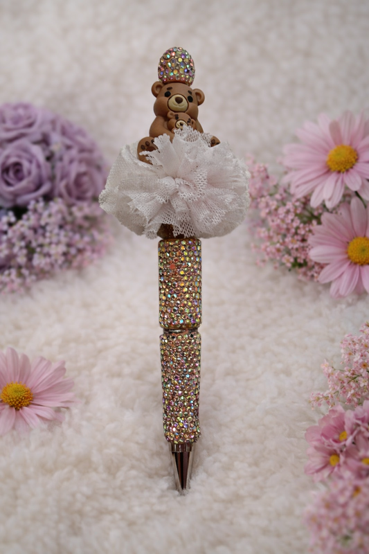 Rhinestone pen beertje