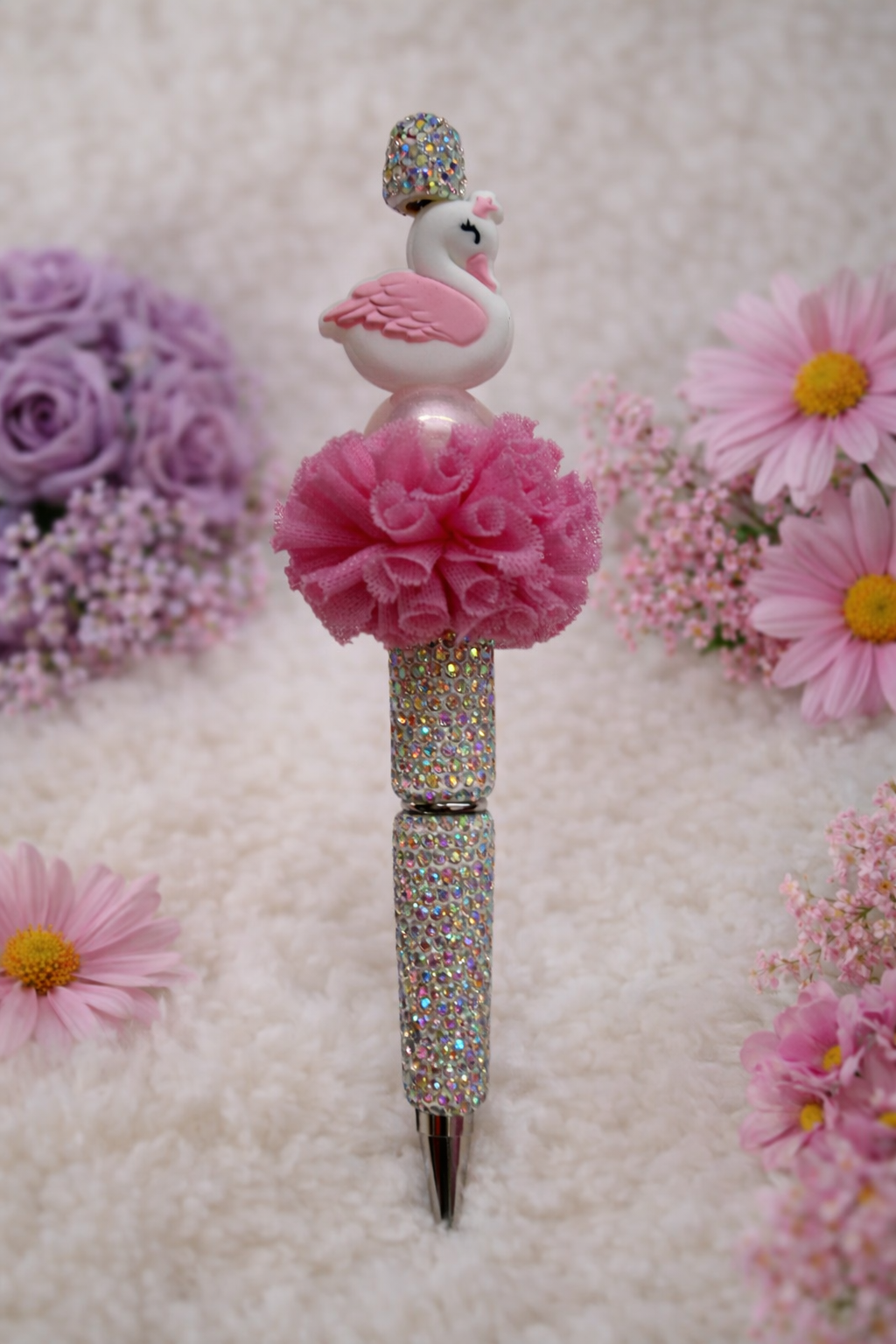 Rhinestone pen zwaan