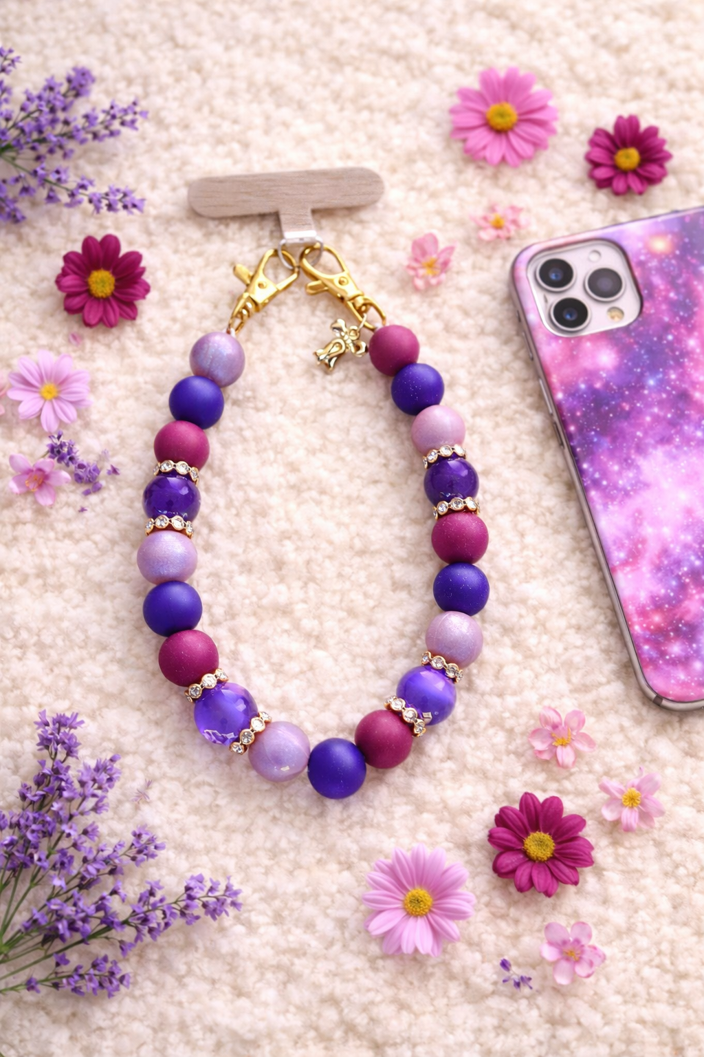 Telefoonketting (pols) Tara met bedelstrikje