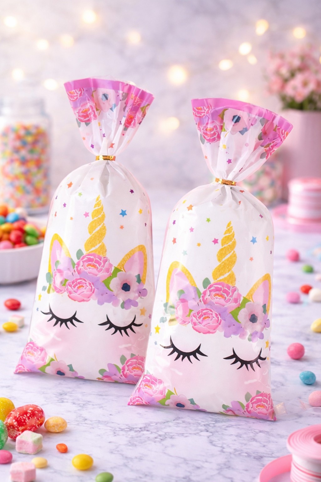 Cellofaan zakje Unicorn met schepsnoep