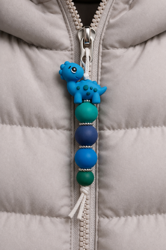 Jaszipper dino "blauw"