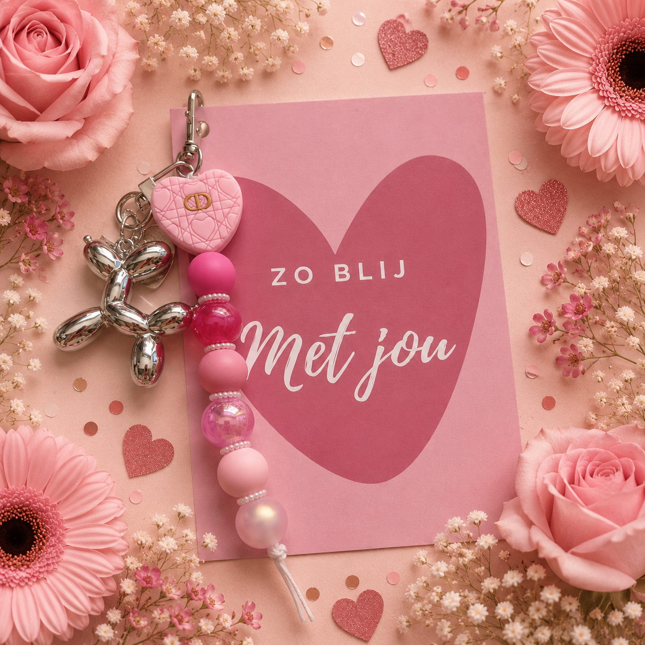 Juffen kadokaart "roze hart"