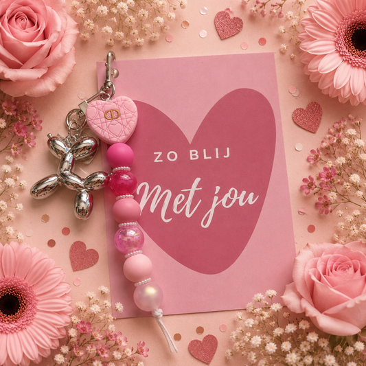 Juffen kadokaart "roze hart"