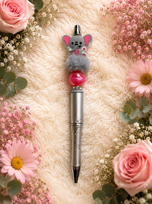 Kralen pen met olifantje