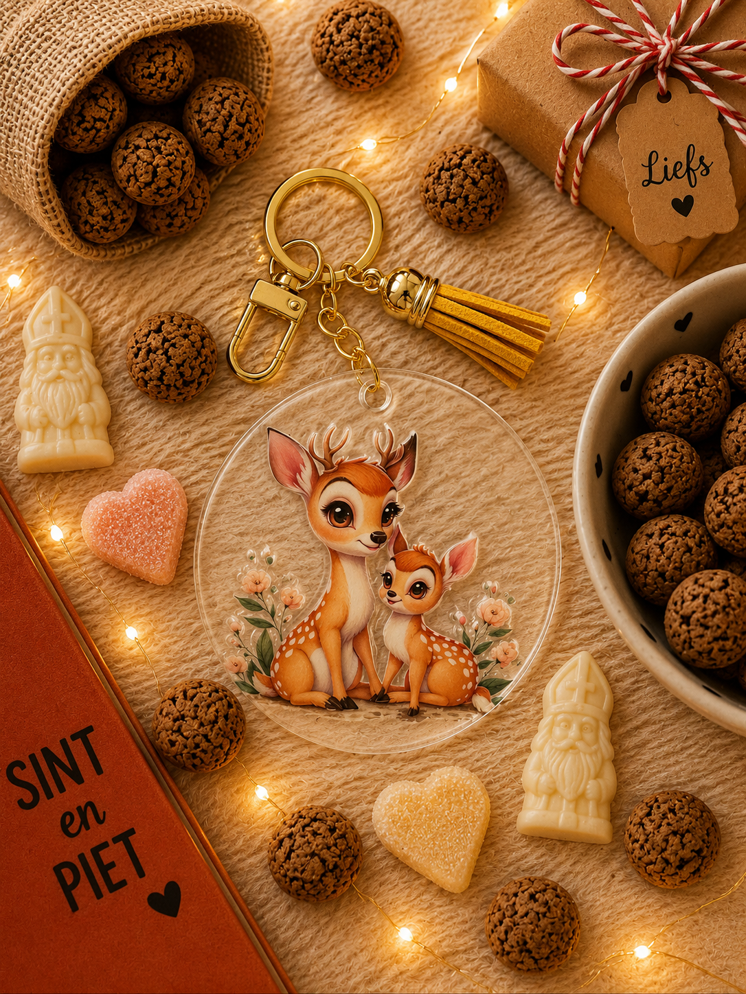 Sleutel hanger met wrap stickers