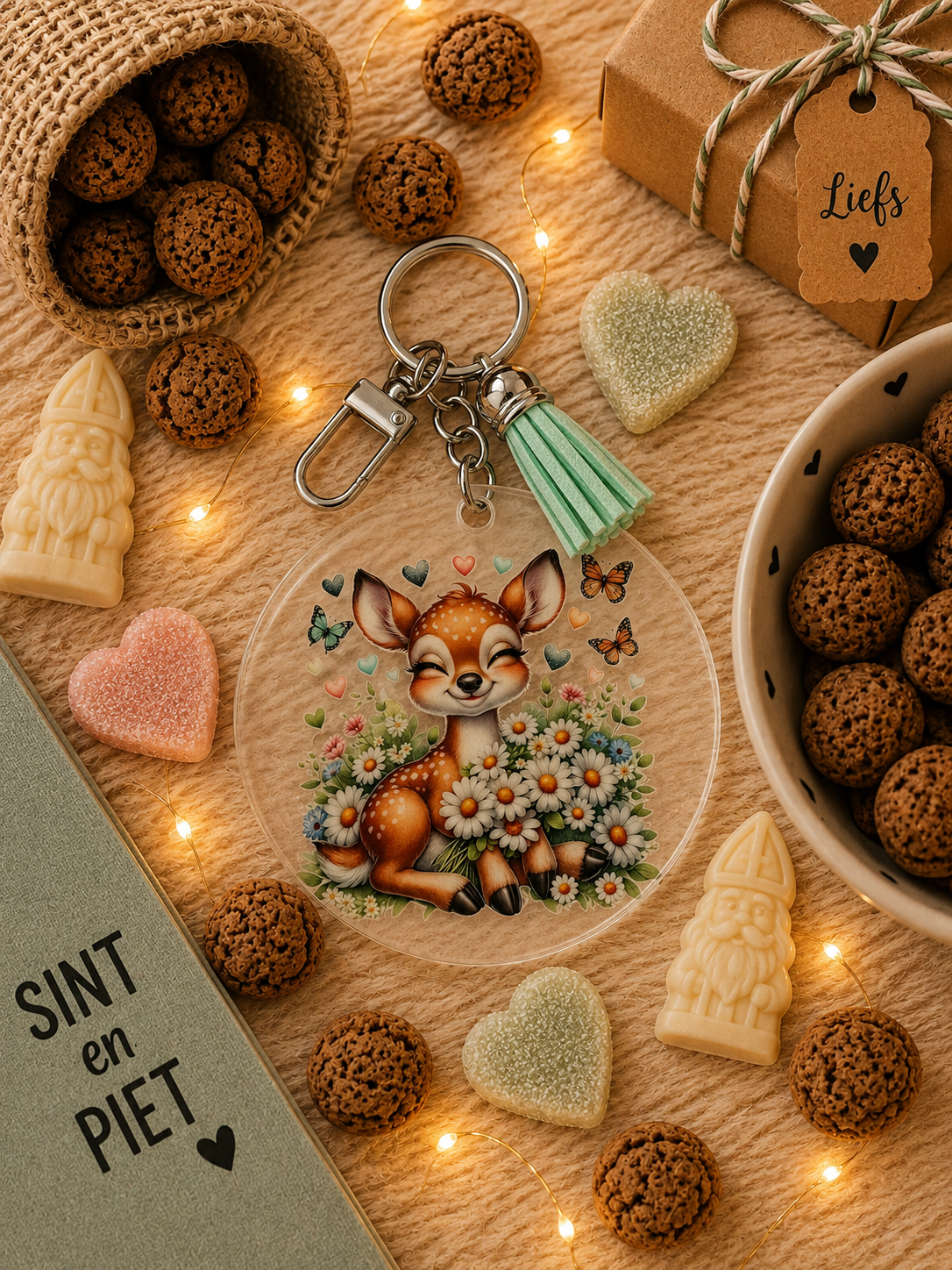 Sleutel hanger met wrap stickers