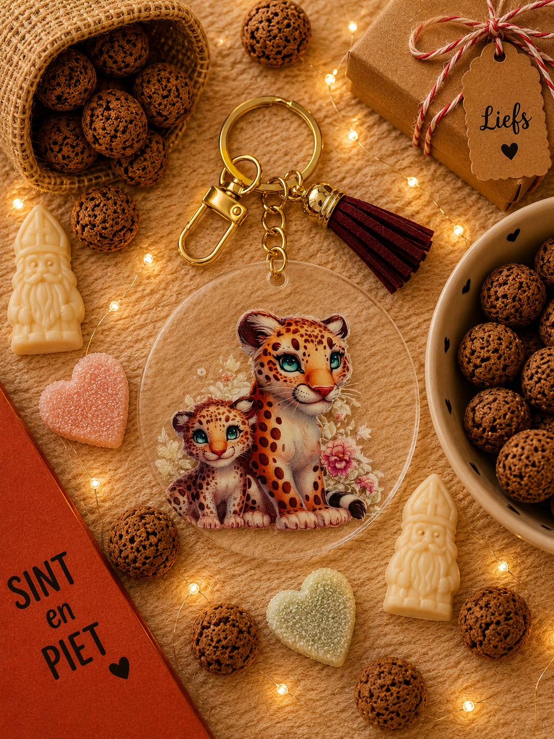 Sleutel hanger met wrap stickers