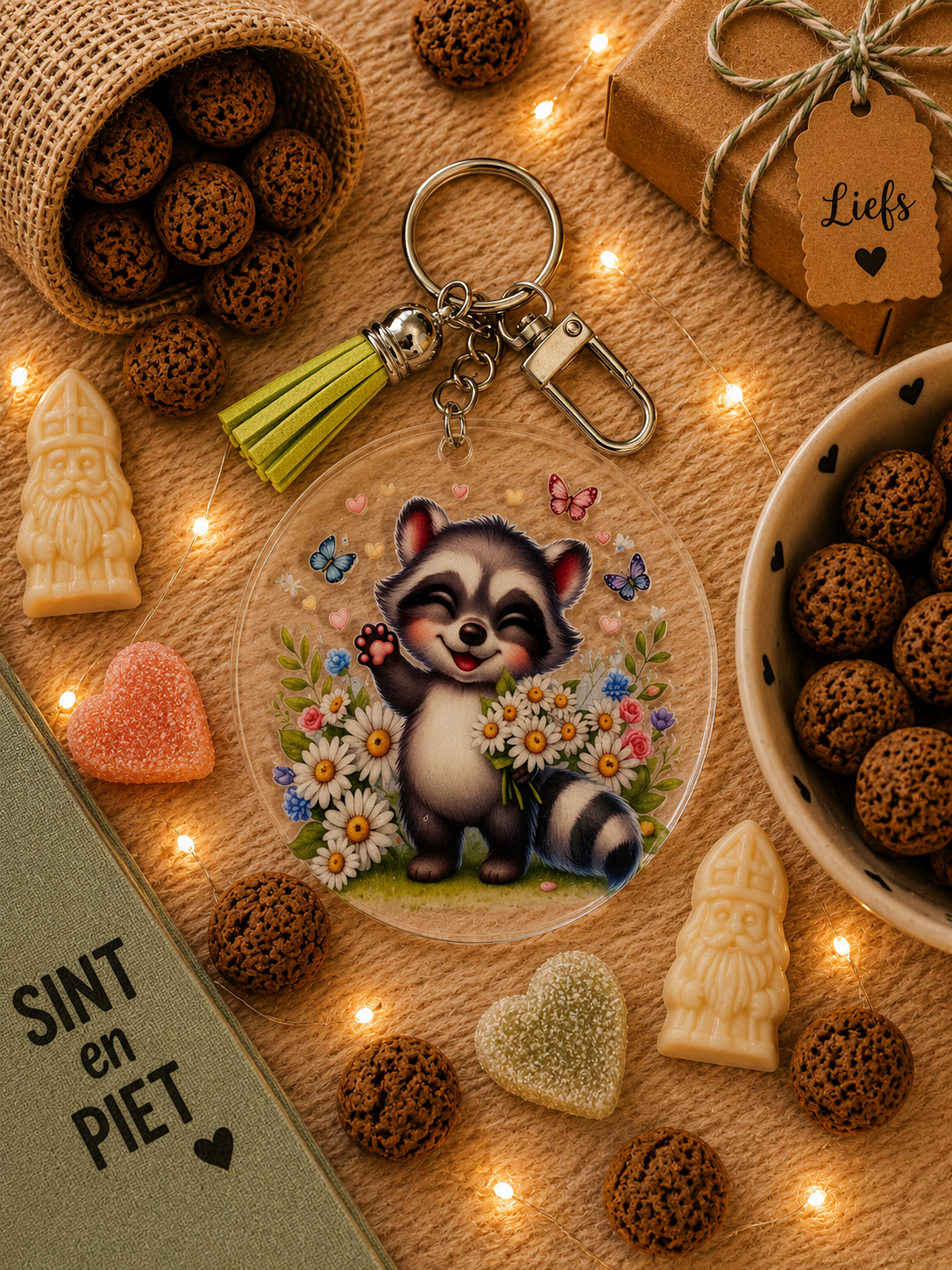 Sleutel hanger met wrap stickers