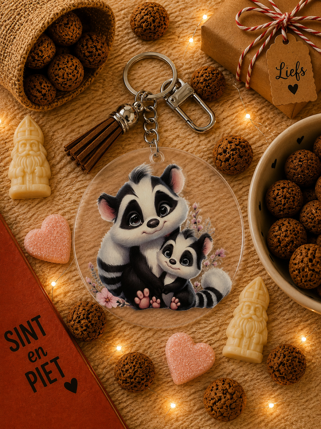 Sleutel hanger met wrap stickers