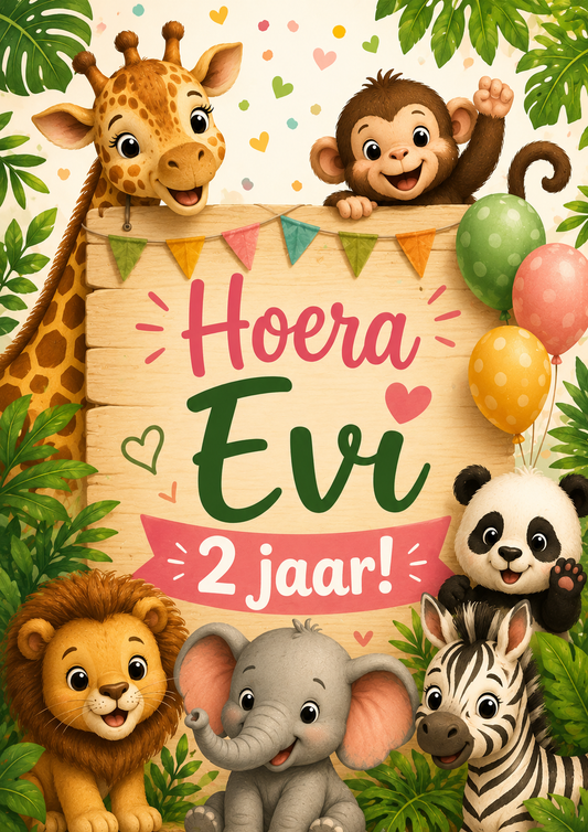 Dierentuin "Hoera 2 jaar!"