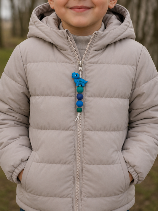 Jaszipper dino "blauw"