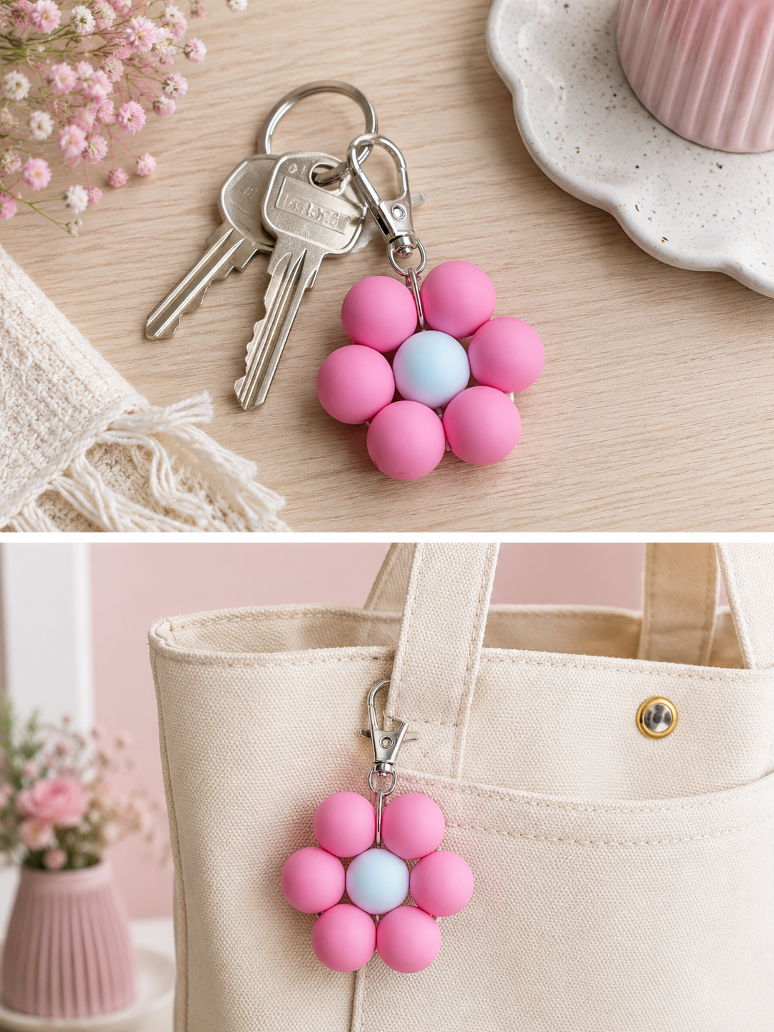Kralenflower pink