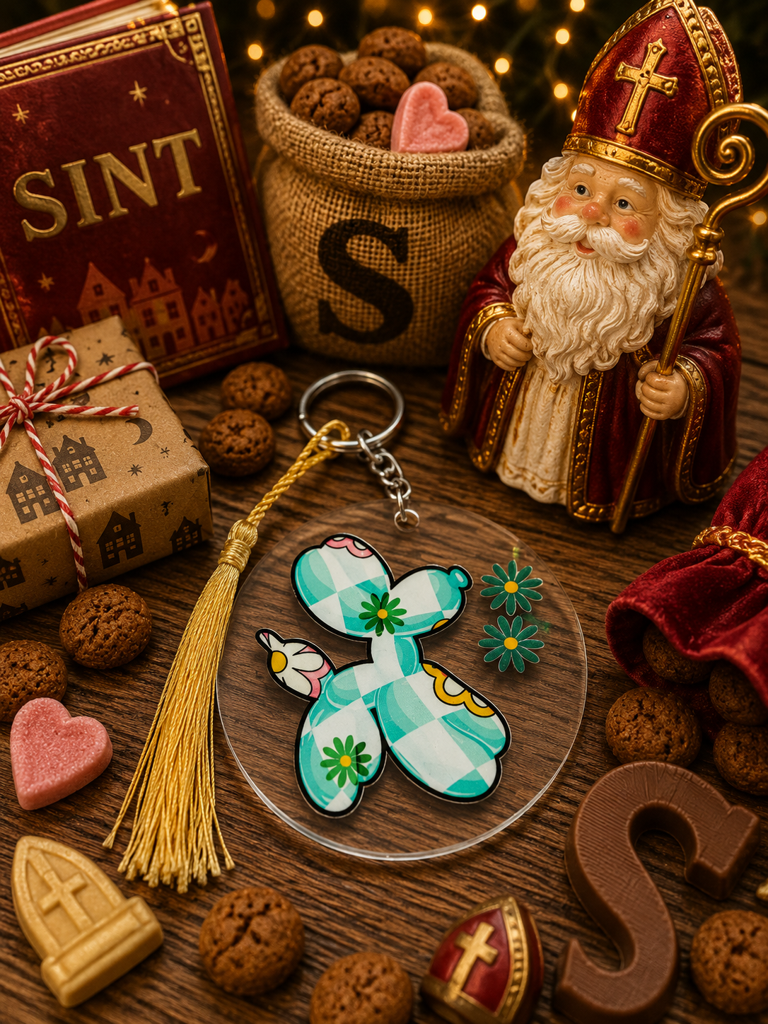 Sleutel hanger met wrap stickers