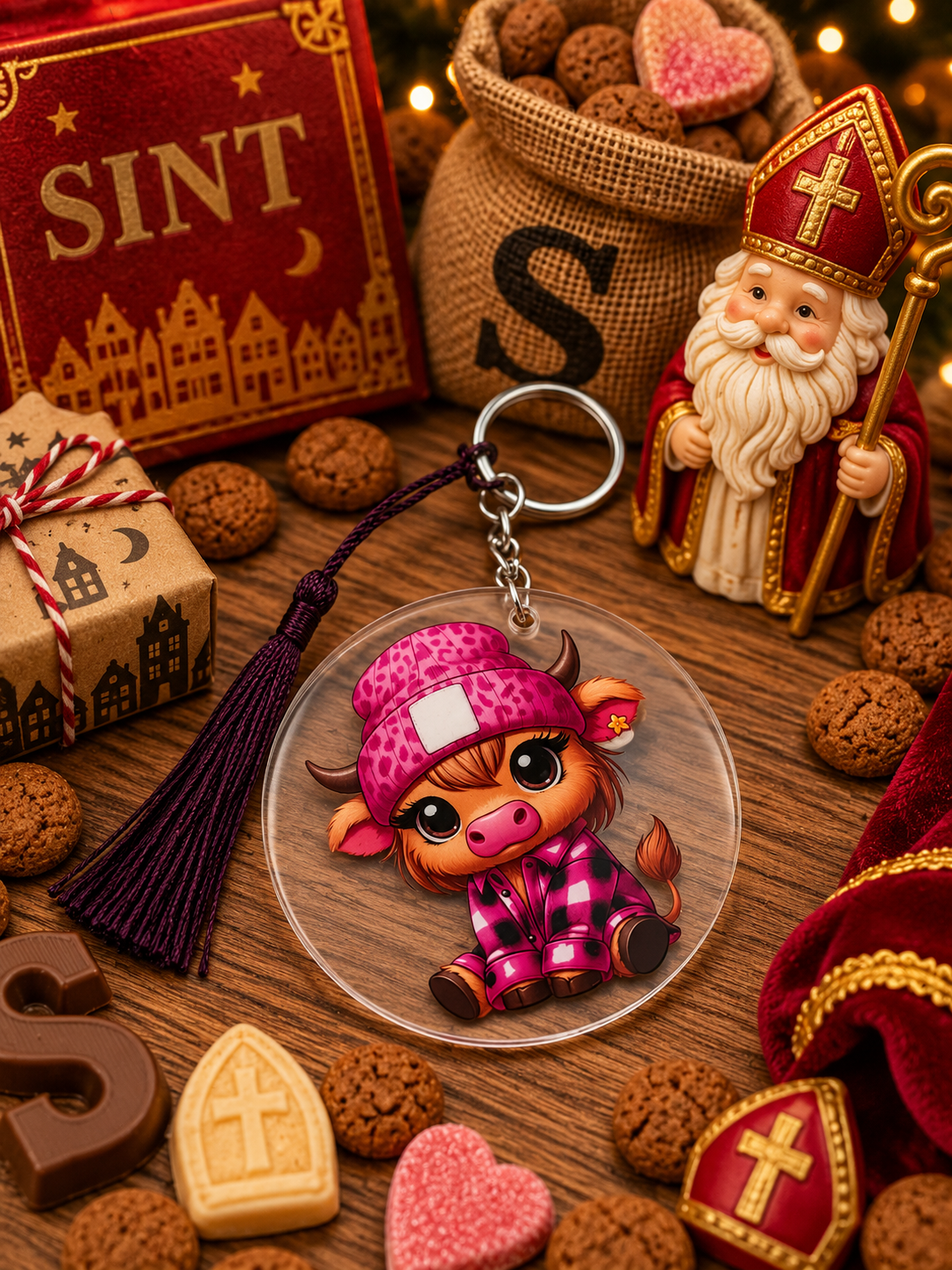 Sleutel hanger met wrap stickers